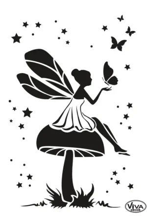 Prix Réduit Pochoir « Fée & papillon »