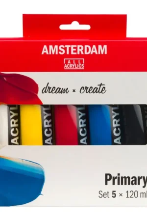Expédition Rapide Set de peintures acryliques Talens AMSTERDAM « Couleurs primaires »