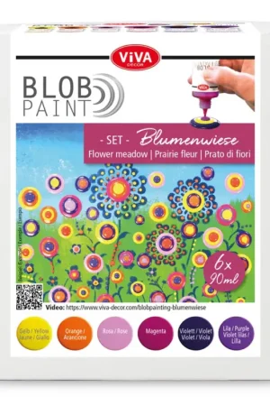 Dernière Chance Set de peintures Viva Decor Blob Paint « Champ de fleurs »