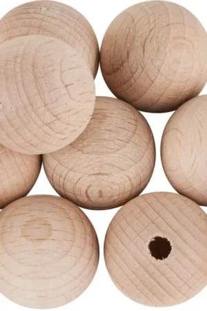 Meilleur Prix Perles en bois demi-percées VBS « Ø 20 mm »