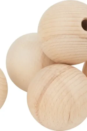 Offre Exclusive Perles en bois demi-percées, Ø 50 mm