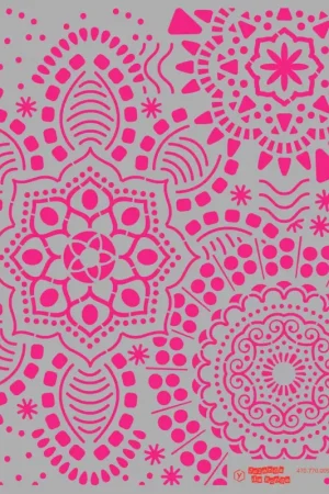 Pochoir « Mandala Flowers », A4 Expédition Rapide