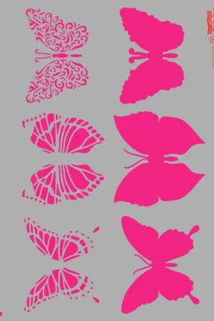 Pochoir « Motifs de papillon », A4 Réduction