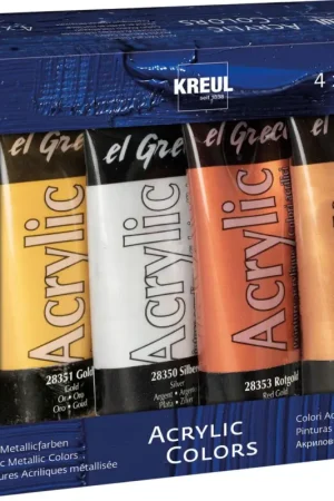 Quantité Limitée Set de peintures acryliques el Greco KREUL « Metallic Colors »