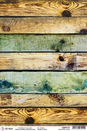 Soie de paille à motifs Modern Times « Industrial Wood », env. 30 x 21,5 cm Acheter Direct