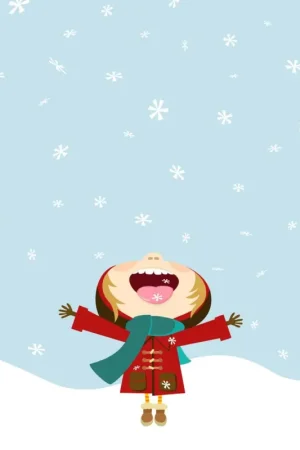 Nouvel Arrivage Serviette « Petite fille joyeuse sous la neige »