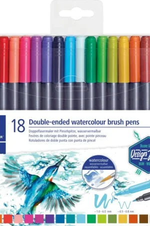 Feutres double pointe pinceau et fine STAEDTLER, 18 pc. Achat Immédiat
