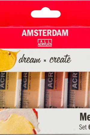 Set de peintures acryliques Talens AMSTERDAM « Métallisé » Bon Plan