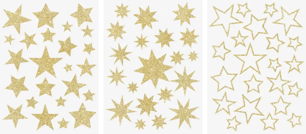 Offre Exclusive Stickers pour vitres « Etoiles Or »