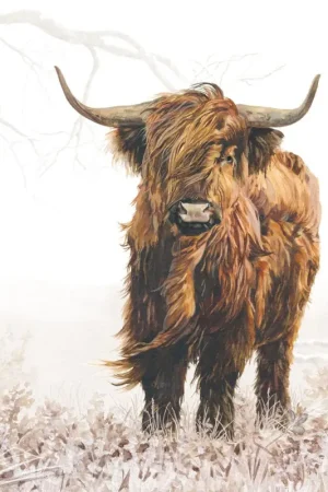 Serviette « Taureau Highland » Prix Cassé
