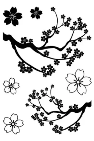 Tampons Clear Stamps « Fleurs de cerisier » Quantité Limitée