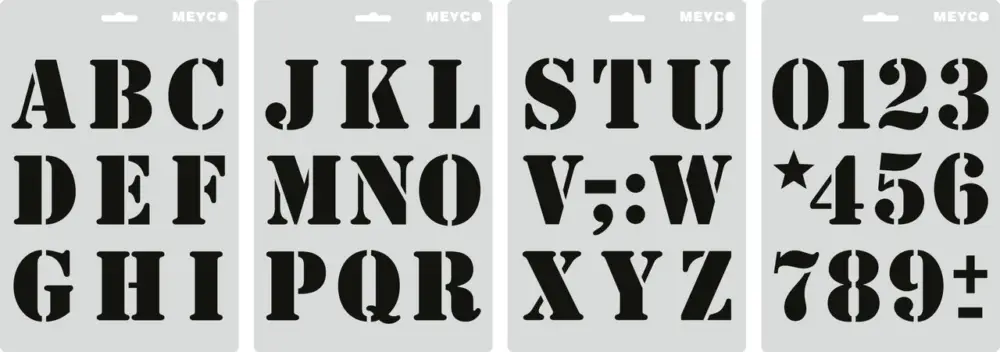 Prix Bas Set de pochoirs « Lettres & chiffres »