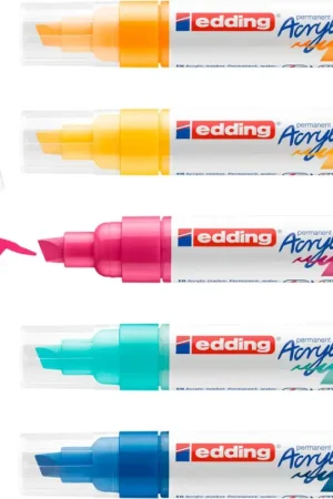 Marqueurs acrylique edding 5000 « Abstrait », pointe large, set de 5 Marque
