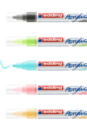 Marqueurs acrylique edding 5100 « Pastel », pointe moyenne, set de 5 Marque