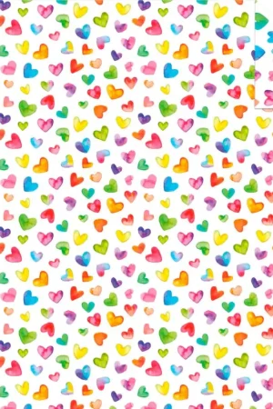 Papier cartonné à motifs « Cœurs multicolores » Vente Flash
