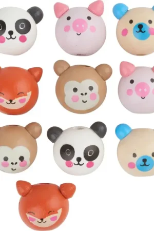 Achetez Aujourd'hui Perles en bois avec visage peint « Cute Animals »