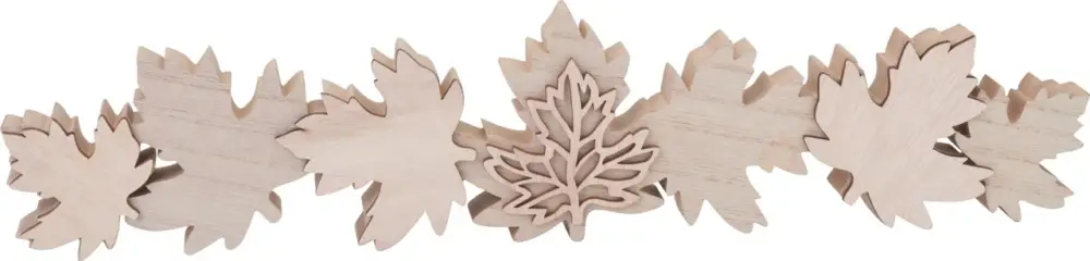 Décoration en bois VBS « Rangée de feuilles » Prix Promo