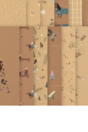 Bon Marché Bloc de papier à motifs « Papier kraft Christmas »