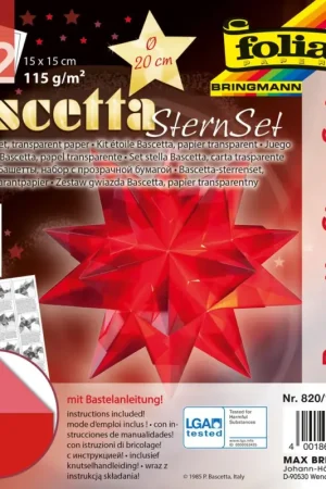 Set étoile Bascetta « Papier transparent », Rouge Seulement Aujourd'hui