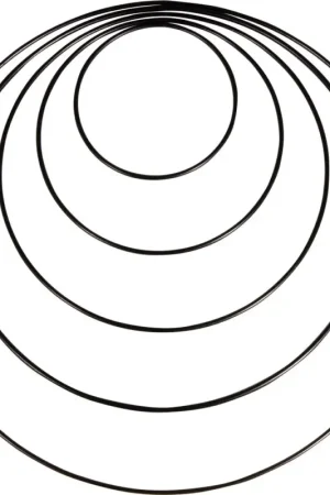 Anneaux en métal « Cercle », 10 - 30 cm, set de , Noir Commander Maintenant