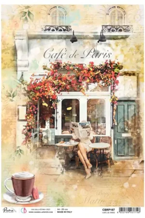 Soie de paille à motif « Café de Paris » Meilleure Vente