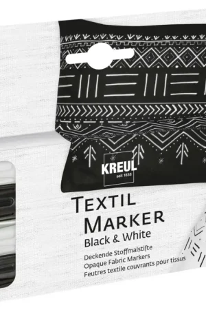 Textil Marker opaque KREUL « Black & White », set de 4 Meilleure Vente