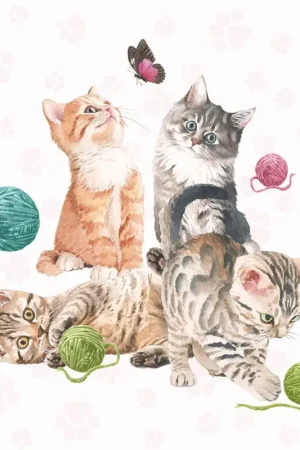 Promotion Serviette « Chatons en train de jouer »