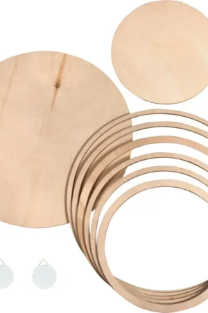 Top Vente Set de plaques rondes/ anneaux en bois