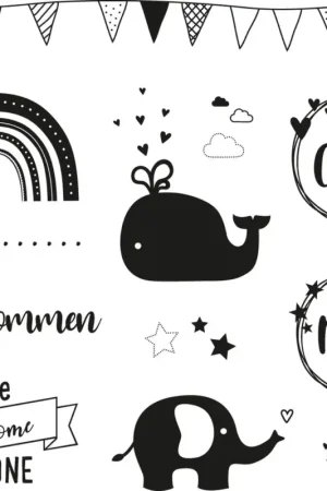 Tampons Clear Stamps « Bienvenue bébé » Top Vente
