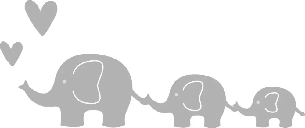 Achat Immédiat Gabarit d'estampe « Famille d'éléphants »