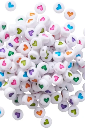 Acheter En Ligne Set de perles rondes, Cœurs