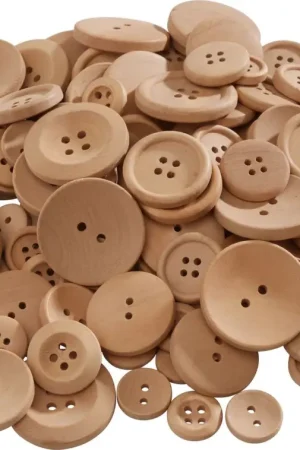 Boutons en bois VBS « Tailles variées », 100 g Seulement Aujourd'hui