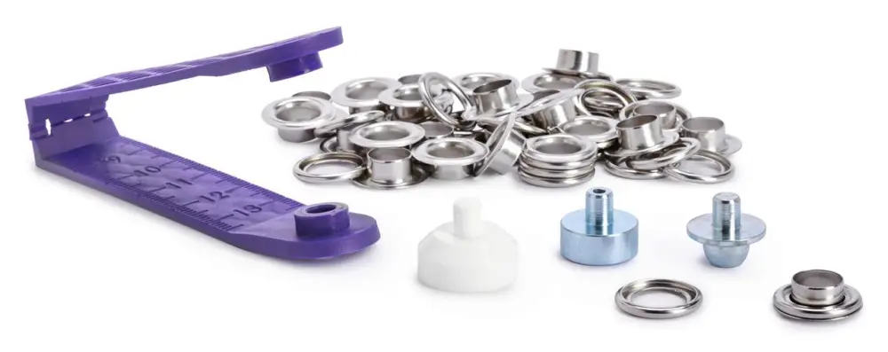 Œillets et disques Prym, 8 mm, argentés Dernière Chance