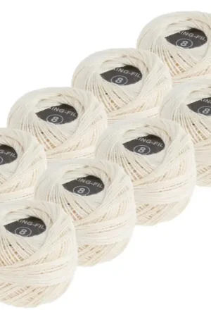 Must-Have Fil à crocheter VBS « Crème », 10 pelotes de 30 m