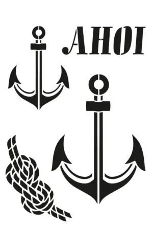 Dernière Chance Pochoir « Ahoi », A4, 4 motifs