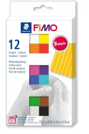 Meilleure Vente Assortiment FIMO soft « Basic Colours »,12 demi-pains, 300 g