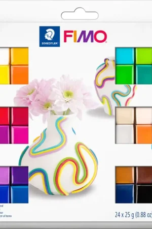 Bon Marché Assortiment FIMO soft « Basic », 24 demi-pains, 600 g