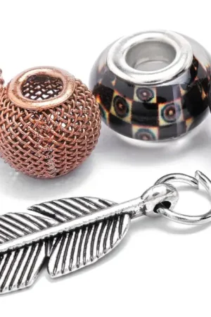 Charms « Feather », 5 pc. Retour Gratuit