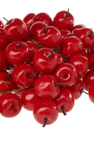 Pommes déco sur tige fil de fer VBS « Rouge », 80 pc. Certifié