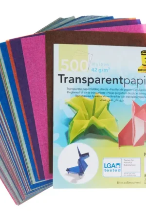 Bon Plan Feuilles de pliage en papier transparent « 10 x 10 cm », 500 feuilles