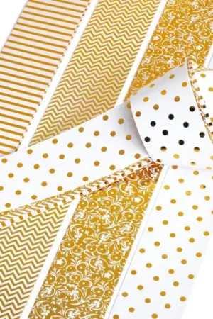 Affaire À Saisir Bandes de papier brillantes « Golden Glamour », 15 mm, 24 bandes