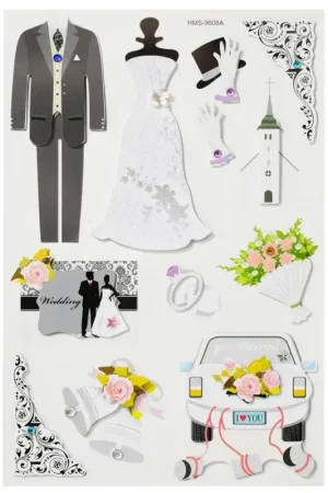 Stickers 3D « Mariage » Nouvel Arrivage