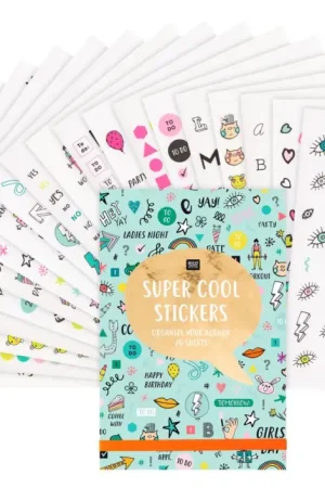 Satisfait Ou Remboursé Carnet de stickers « Super cool stickers », 20 feuilles, 11x16,5 cm