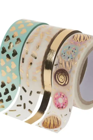 Set de washi tapes « Hot Foil Mint/Gold » Pas Cher
