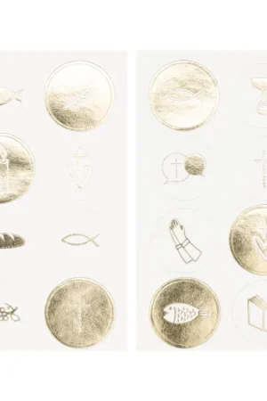 Nouveauté Stickers « Fêtes chrétiennes », effet foil doré