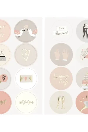Solde Stickers « Mariage », effet foil doré