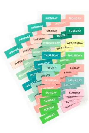Pas Cher Stickers « Jours de la semaine », 4 planches