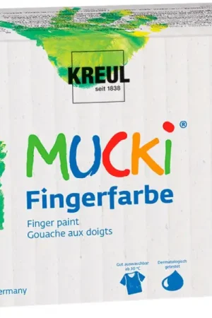 Satisfait Ou Remboursé Peinture au doigt MUCKI, set de 6 x 150 ml