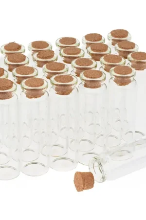 Fioles en verre avec bouchon VBS « 7 cm », 24 pc. Livraison Express