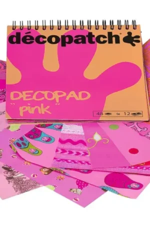Usine Directe Bloc de papiers Décopatch « Décopad Pink », 48 f., 12 motifs